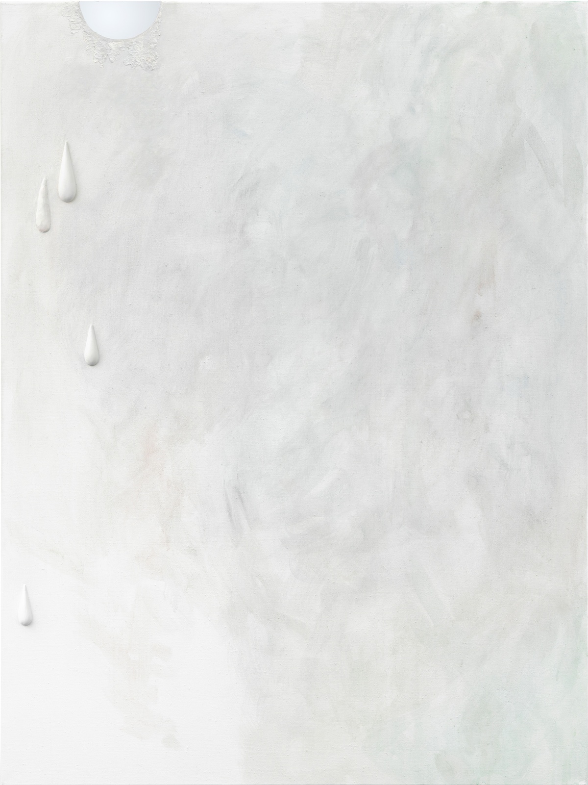 Untitled, 2017. metalpigment, mineral pigments, acrylic, rigid foam on canvas. 180 x 135 cm