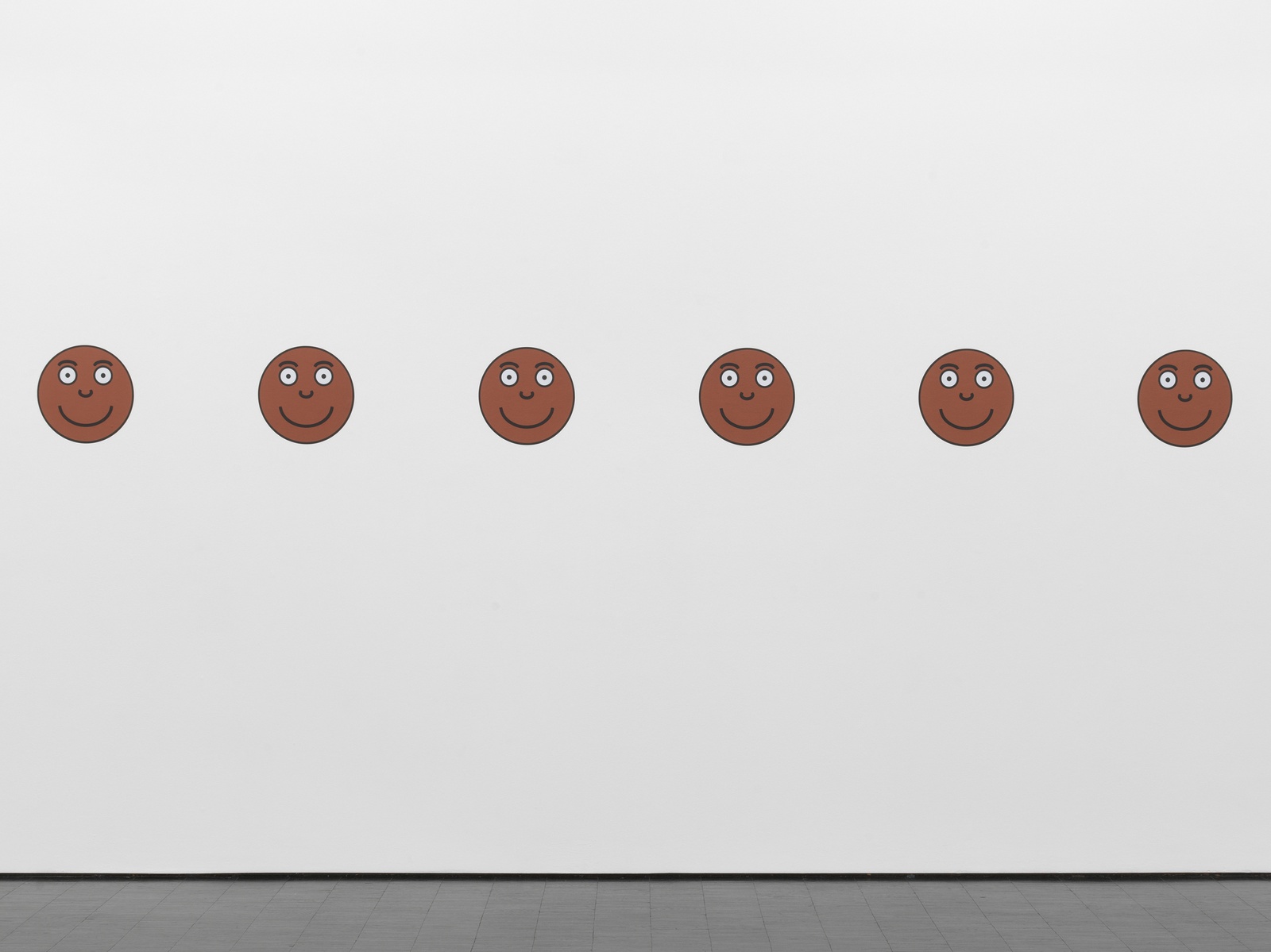 Carolyn LazardPain Scale, 2019vinylOverall: 376 x 30.5 cm | 148 × 12 in; 6 parts, each: 30.5 × 30.5 cm | 148 × 12 in