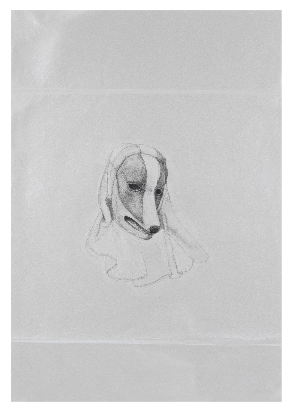 Dachsmaske, 2017. pencil on paper. 102.1 x 72.1 cm