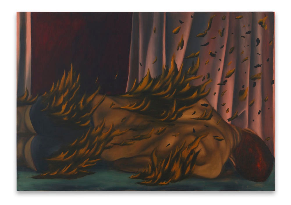 Lewis Hammond. Perennial Pyre, 2019. oil on canvas. 90 x 130 cm